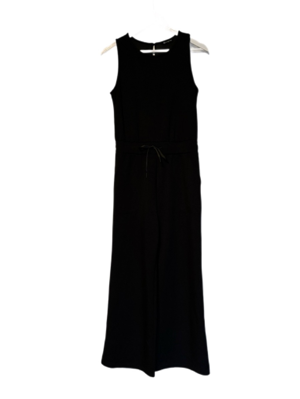 Black Sleeveless Drawstring Waist Jumpsuit – Size S